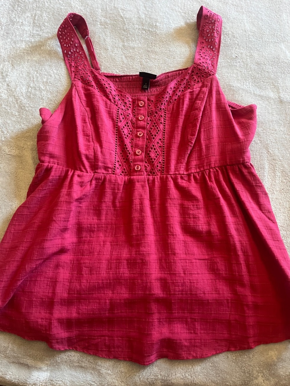Torrid Eyelet Button Front Tank Top